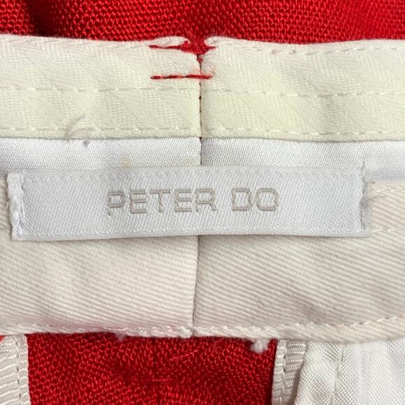 PETER DO Size S Red Viscose Blend Tapered Zip Fly Casual Pants - Picture 3 of 7